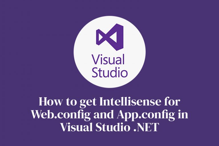 Intellisense for Web.config and App.config in Visual Studio .NET